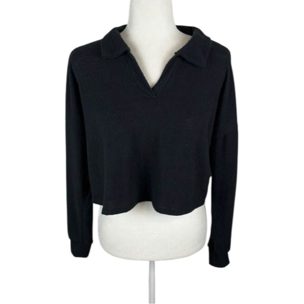 Caution To The Wind Black Cropped Top Size Medium